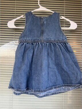 Vintage Sprockets Denim Dress Embroidered Floral Size 2T